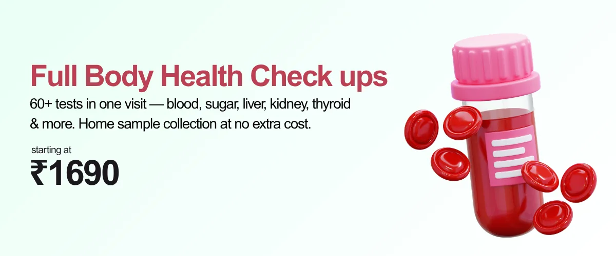 Full Body Health Check-ups — 60+ tests in one visit, starting at ₹1690