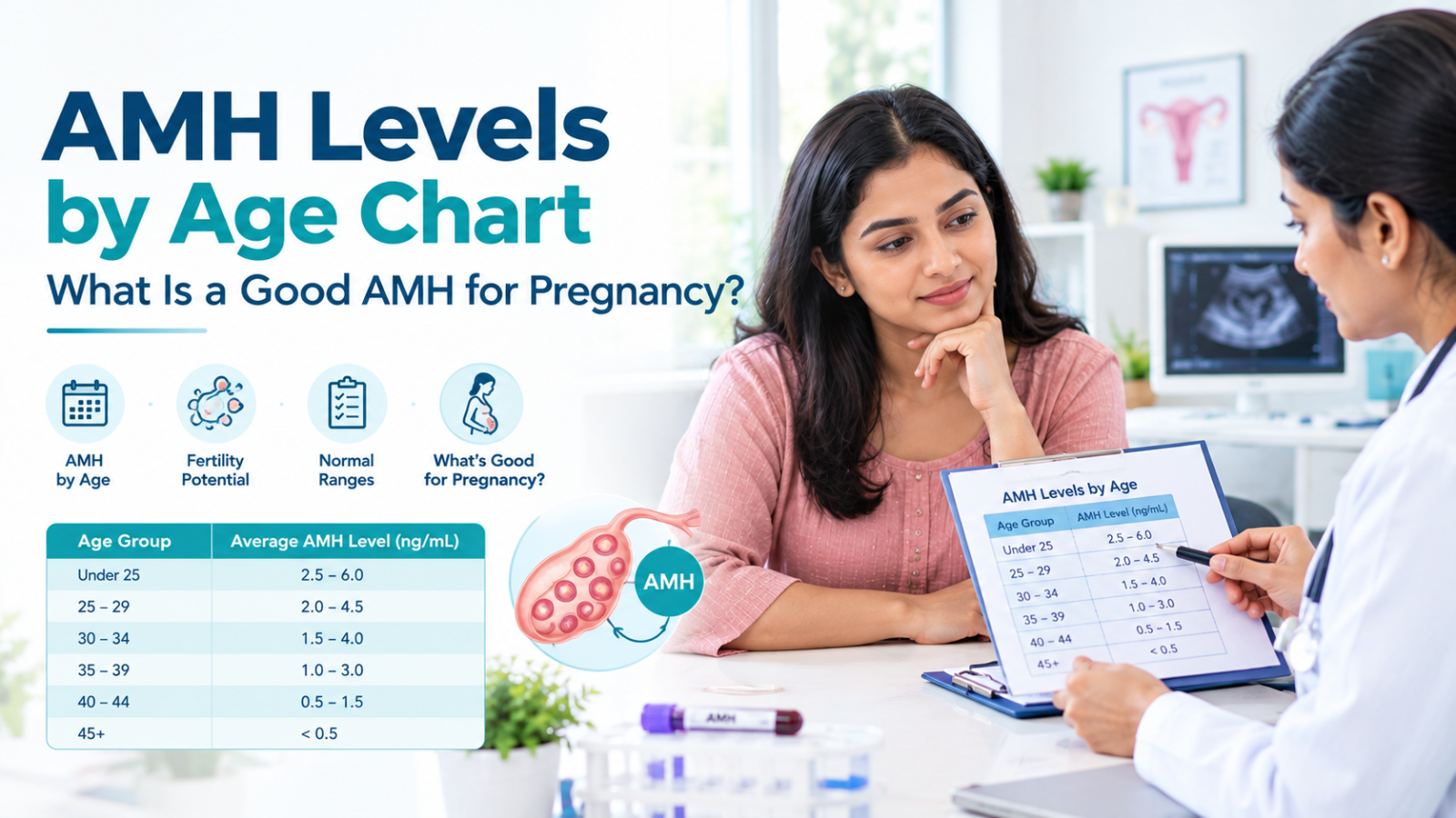 AMH Levels by Age Chart - What Is a Good AMH for Pregnancy?