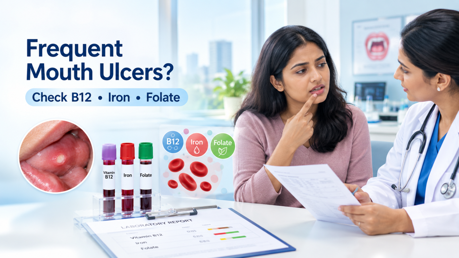 Frequent Mouth Ulcers? Tests for B12, Iron and Folate