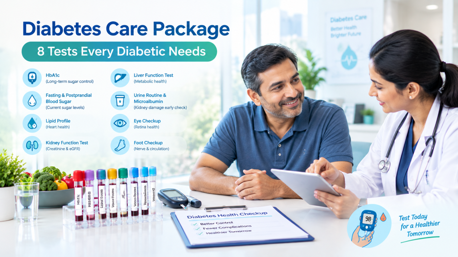 Diabetes Care Package in Bangalore - 8 Tests Every Diabetic Needs (Price Inside)