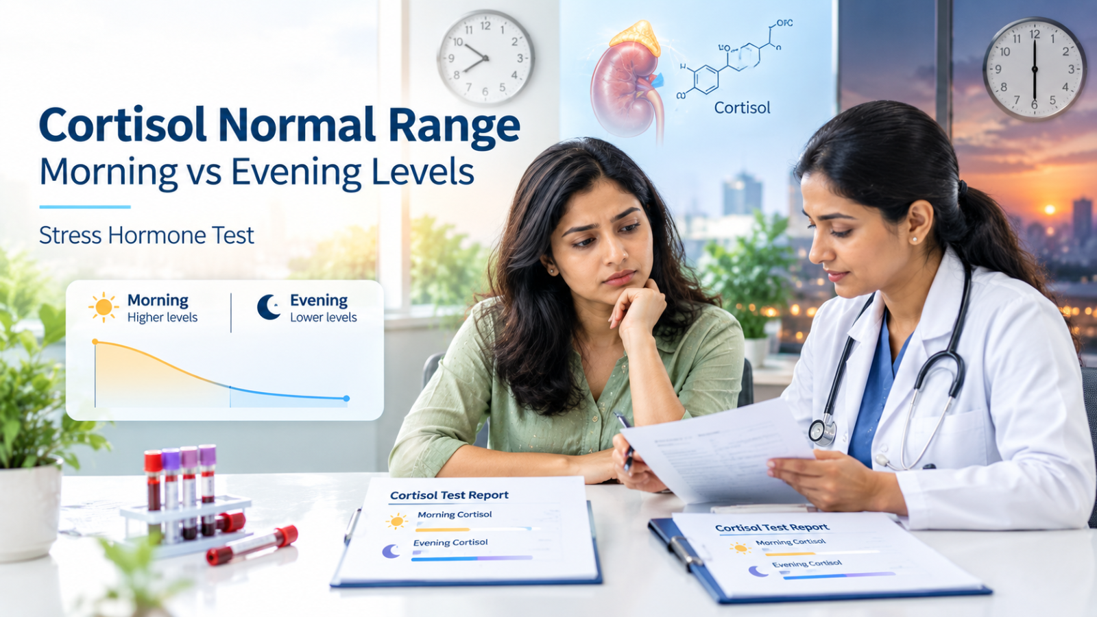 Cortisol Normal Range - Morning and Evening Levels (Stress Hormone)