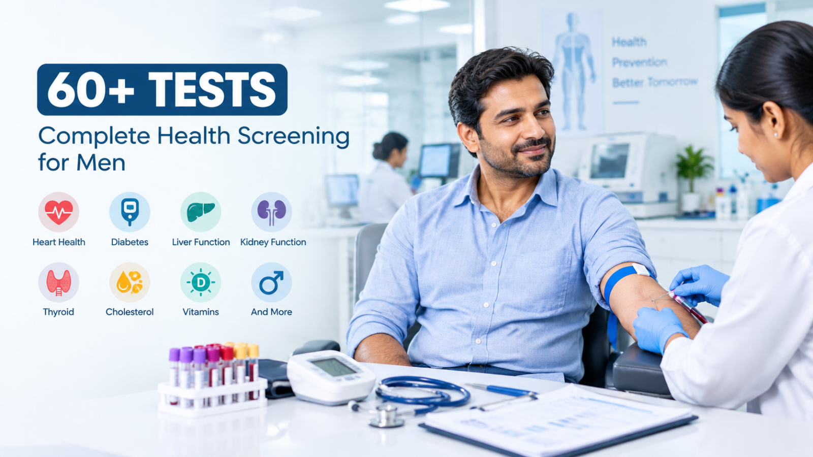 Full Body Checkup for Men Cost in Bangalore - 60+ Tests Price