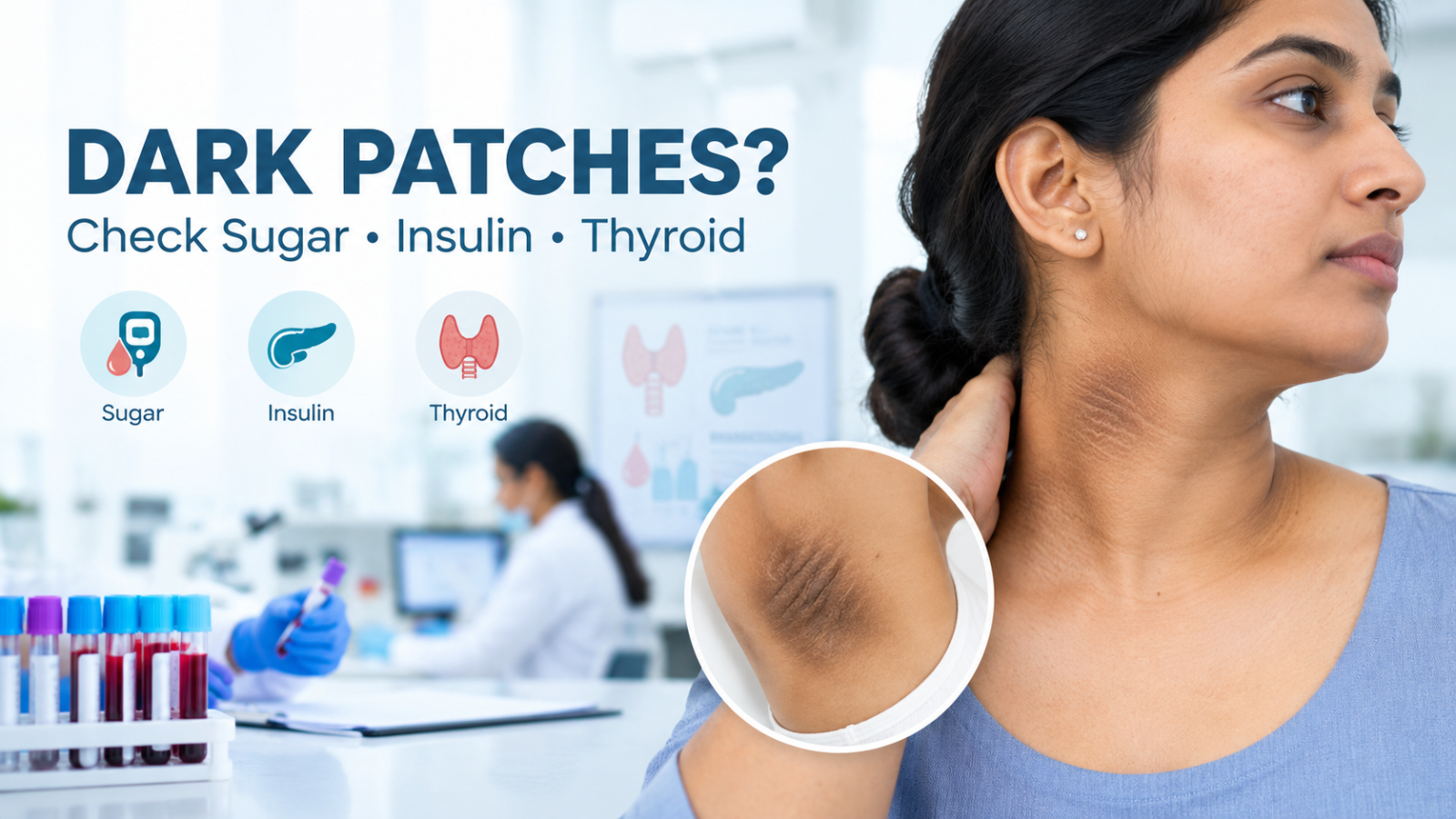 Dark patches on the neck 