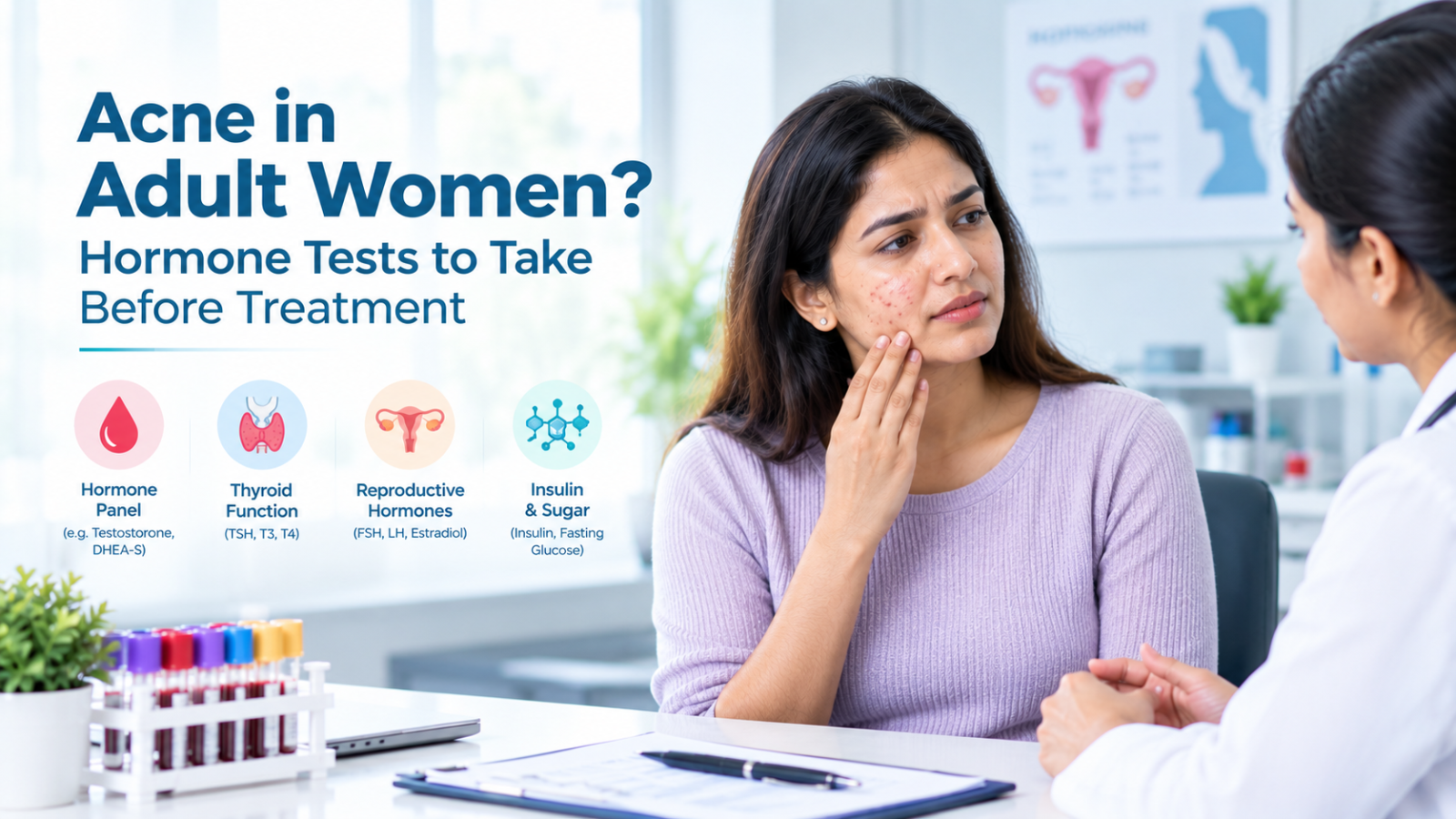 Acne in Adult Women? Hormone Tests to Take Before Treatment