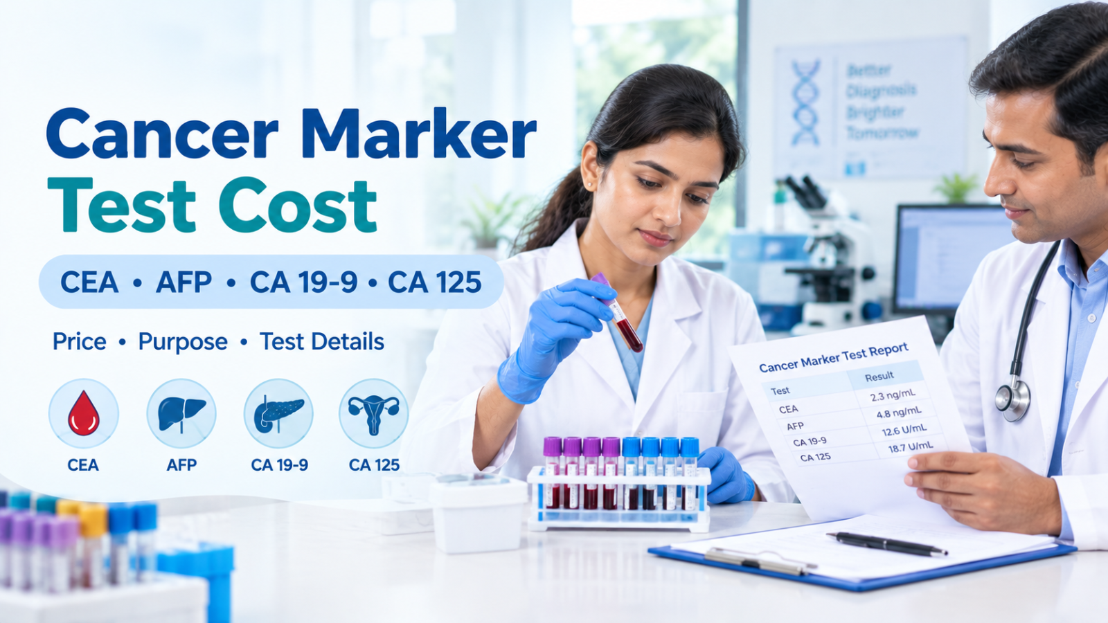 Cancer Marker Test Cost in Bangalore - CEA, AFP, CA 19-9, CA 125 Price