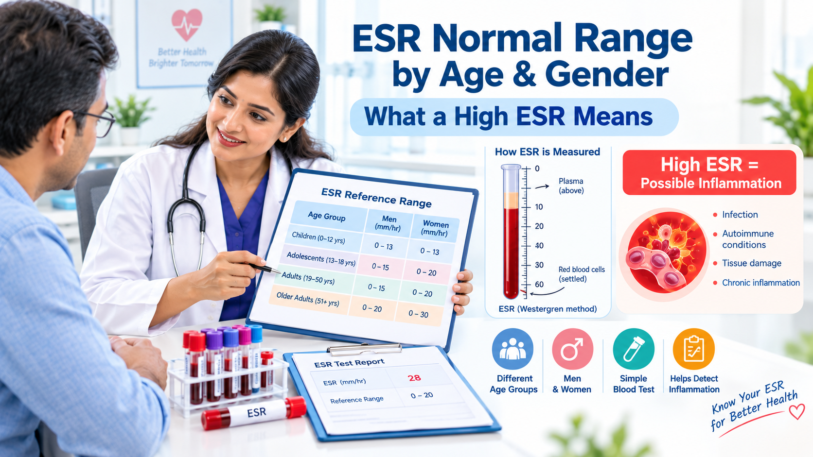 ESR Normal Range by Age and Gender - What a High ESR Means