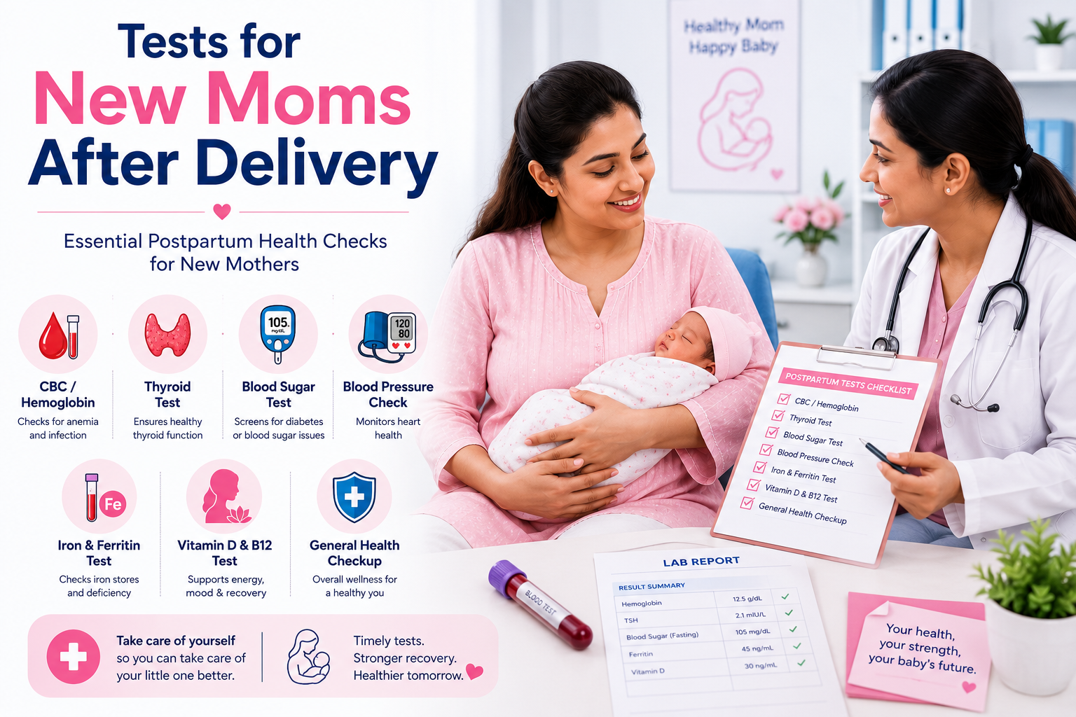 Tests for New Moms After Delivery (Postpartum) in Bengaluru